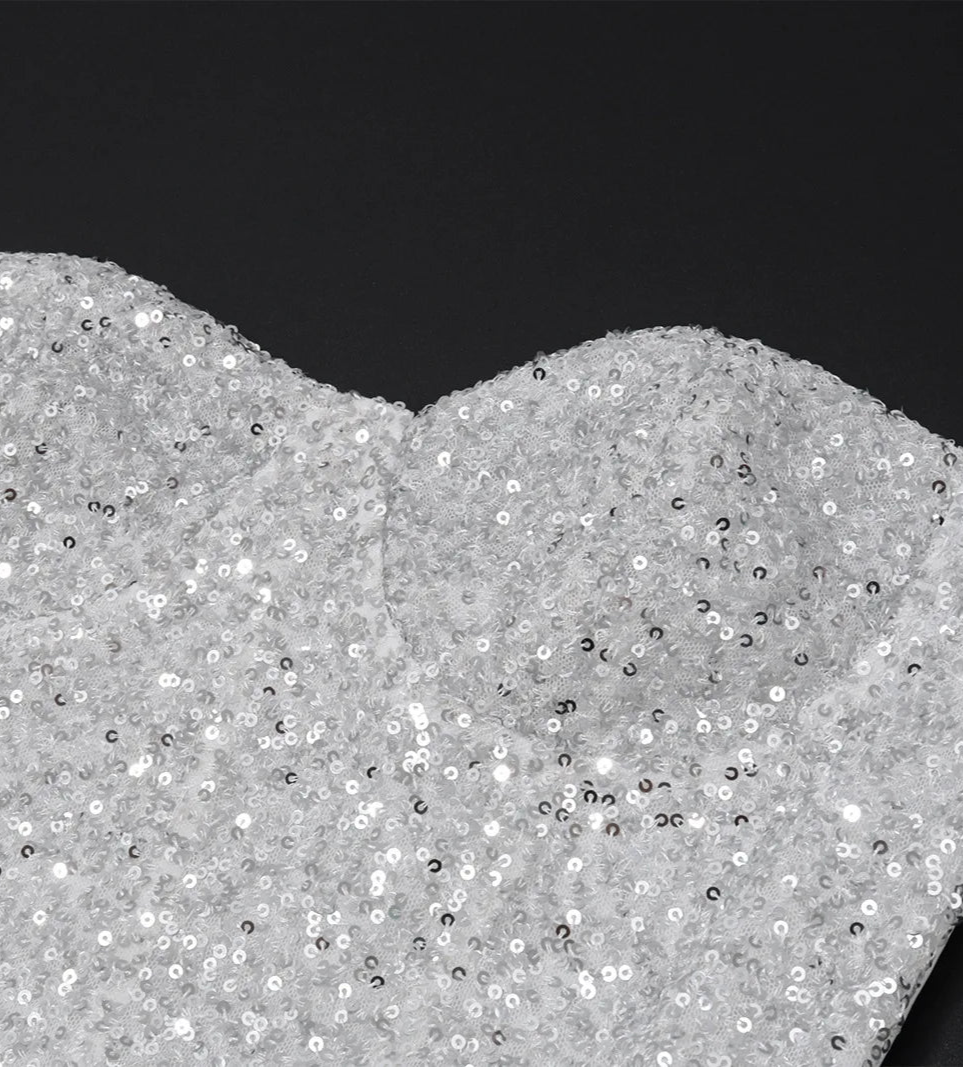 Close-up of a textured silver material - close-up