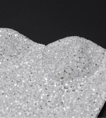 Close-up of a textured silver material - close-up