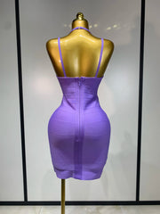 Crisscross Halter Bodycon Mini Dress