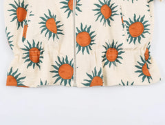 Sunflower Print Bomber Jacket