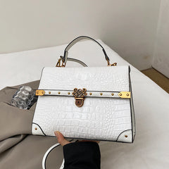 Crocodile Embossed Pu Leather Crossbody Bag