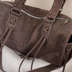 Soft Faux Leather Motorcycle Shoulder Bag