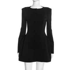 Button Structured Blazer Mini Dress