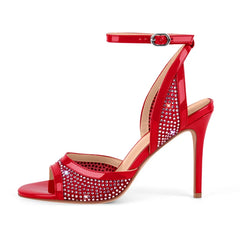Sparkling Ankle Strap Stiletto Heels