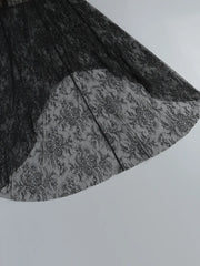 Lace Corset Mesh Maxi Dress with Detachable Hem