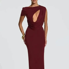 One-Shoulder Cutout Maxi Dress