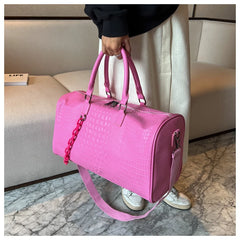 Crocodile Embossed Travel Duffle Bag