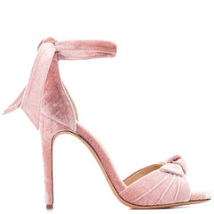 Velvet Bow Tie Ankle Strap Heels