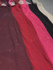 Rhinestone Strap Maxi Dress