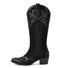 Leopard Print Square Toe Boots