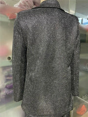 Sequin Blazer With Bra And Trouser Three Piece Set