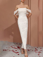 Strapless Mesh Patchwork Dress | Beaded Vintage Elegance