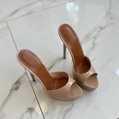 Platform Stiletto Open-Toe Mules