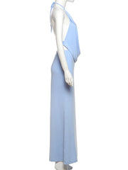 Mannequin wearing a light blue dress on a white background