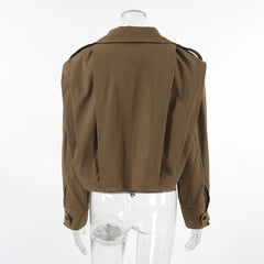 Brown jacket on a mannequin against a white background