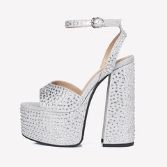 Crystal Embellished Platform High Heel