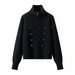 Double-Breasted Zip-Front Jacket