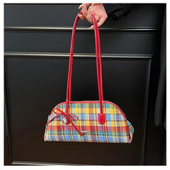 Gingham Pattern Shoulder Bag