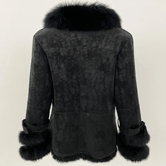 Fur Collar Shearling Coat