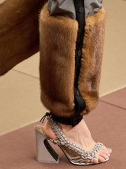 Braided Strap Square Heel Sandals