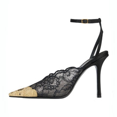 Lace Pointed Toe Stiletto Heels