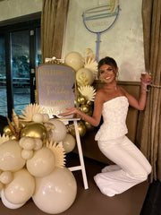 Structured Strapless 3D Floral Top and Wide Leg Pants Set