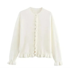 White cardigan on a white background