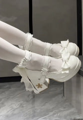 Butterfly Bow Lolita Heels | Sakura-Inspired Mary Janes