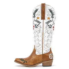 Embroidery Pointed Toe Western Boots