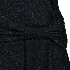 Shiny High-Neck Sleeveless Wrap Maxi Dress