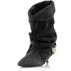 Pointed Toe Wrinkled Ankle Boots