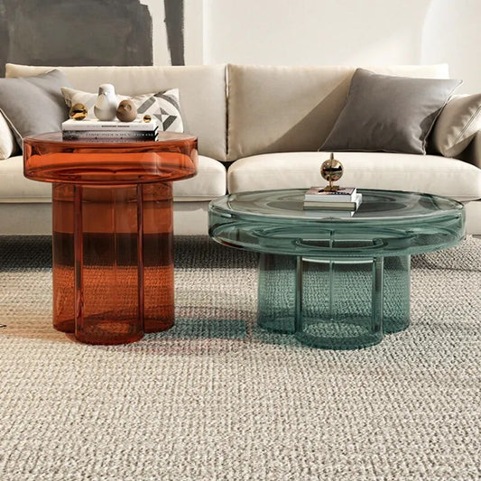 Irregular Coffee Table Round Minimalist Glass Table Salon Furniture