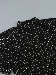 Black Beaded Sheath Dress | Elegant Short Sleeve Gown