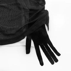 Black gloves on a white background