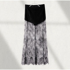 Black lace skirt on a white background