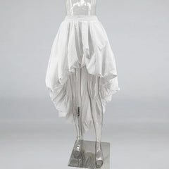 Asymmetric Midi Skirt with Voluminous Hem