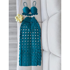 Scalloped Trim Bikini with Cutout Skirt