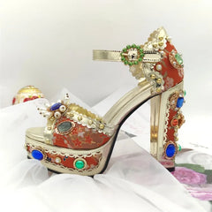 Embellished Platform Stiletto Heels
