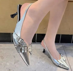 Comfortable mid-heel office pumps for classy everyday wear