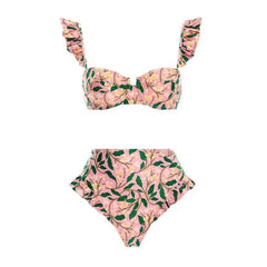 Printed One Piece Swimsuit with Beach Skirt