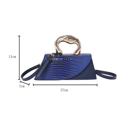 Alligator Textured Top Handle Bag