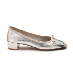 Silk Bowknot Square Toe Ballet Flats