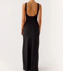 Black evening gown on a white background