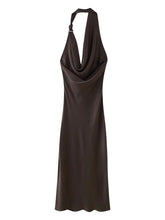 Brown halter neck dress