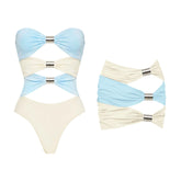 Cutout swimsuit with matching cover-up