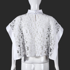 Lace Mock Neck Sleeveless Sheer Top