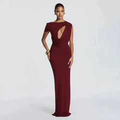 One-Shoulder Cutout Maxi Dress