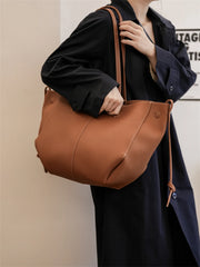 Soft PU Leather Shoulder Tote | Large Capacity Designer Bag for Women
