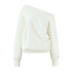 White off-shoulder sweater