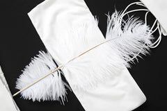White Feather Halter Neck Tube Top and Mermaid Skirt Set